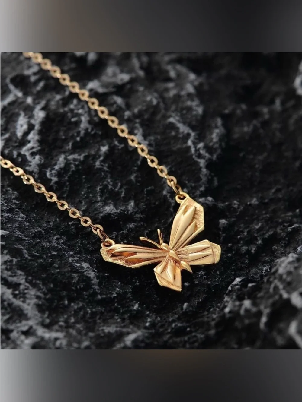 14k Gold Plated Butterfly Pendant Necklace